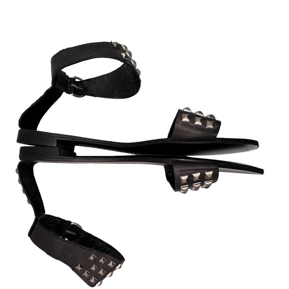 Ash Monoi Black Pyramid Studded Sandals Size 41 - Picture 5 of 8